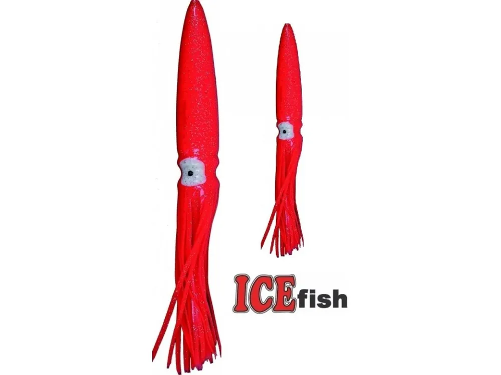 Akce ICE Fish plovoucí chobotnice na návazce pro mořský rybolov - červená