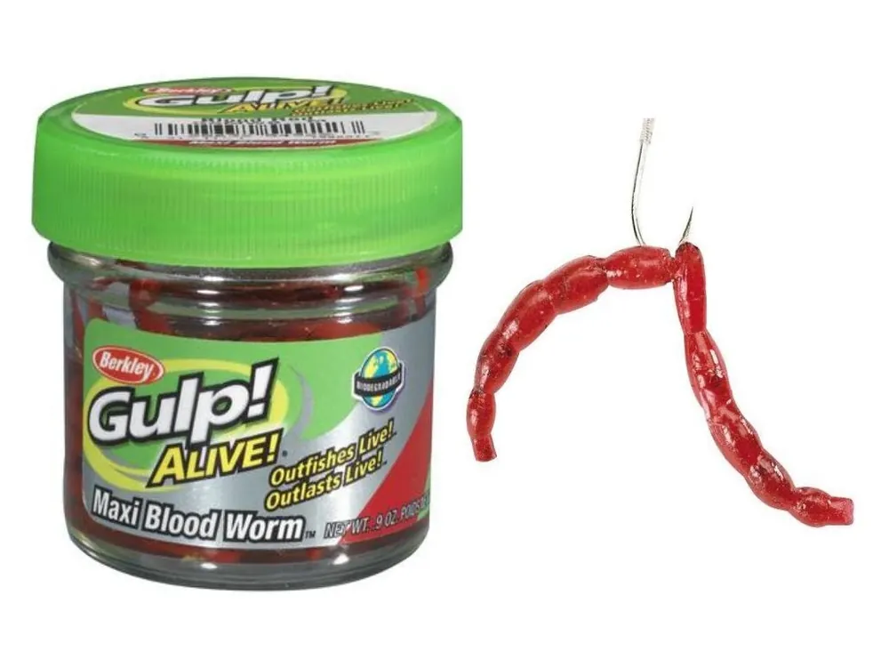 Berkley Gulp Alive Maxi Blood Worm patentky velké červené - 59 g Pouze Dnes