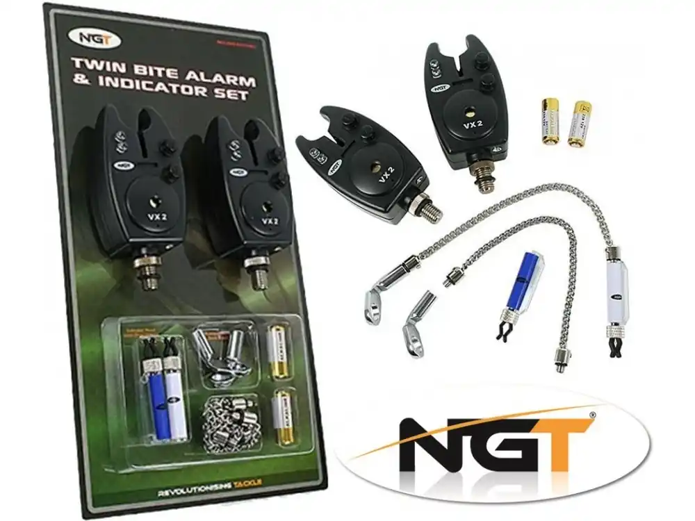 Jen Po Omezenou Doba NGT sada hlásičů VX-2 Twin Bite Alarm & Indicator Set + baterie zdarma