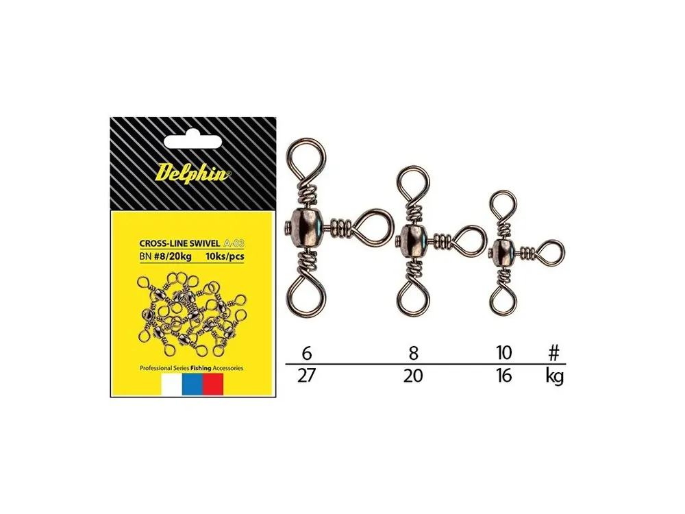 Ověřený Trojcestné obratlíky Delphin Cross-Line Swivel A-03 - 10 ks