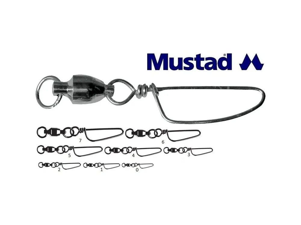Ložiskové obratlíky s pevnostní karabinou Mustad 77252 Omezená Nabídka
