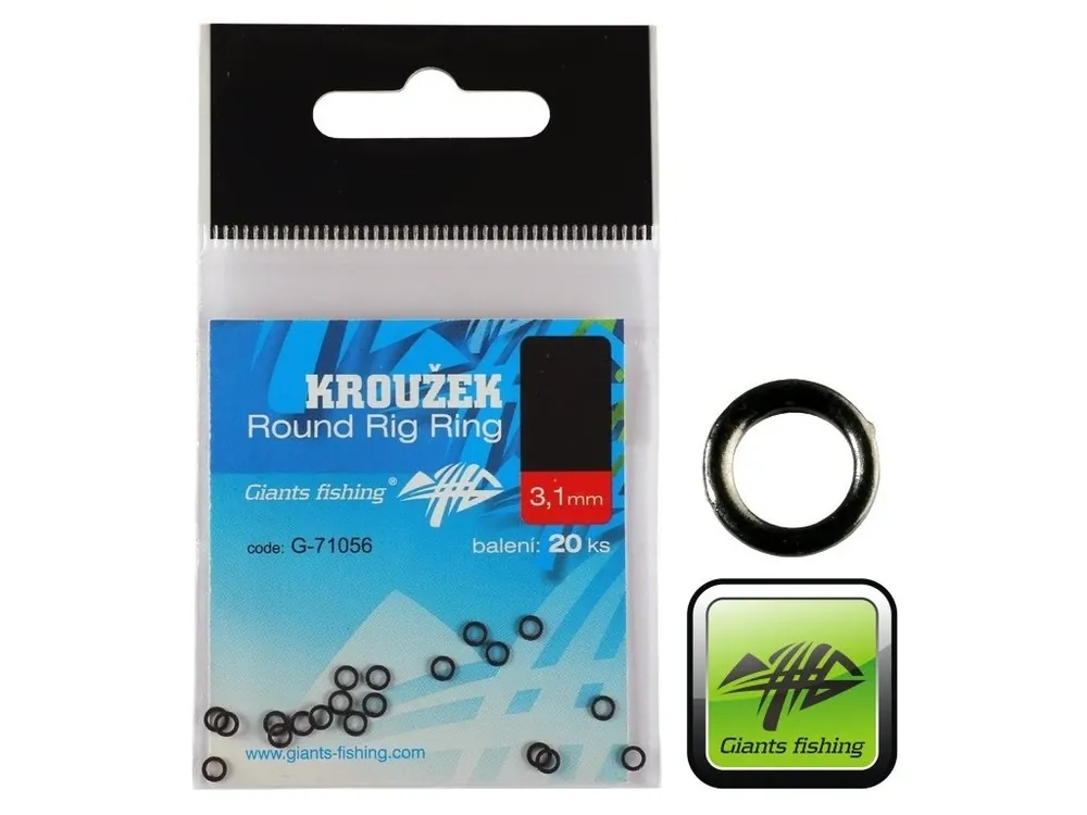 Akční Cena Kroužky Giants Fishing Round Rig Ring - 20 ks