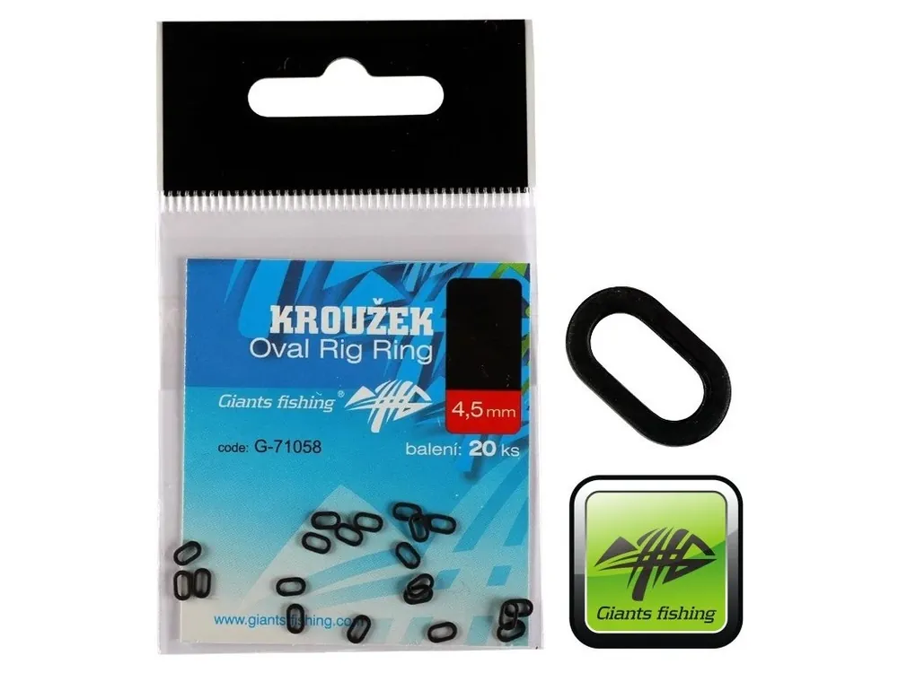Nová Kolekce Oválné kroužky Giants Fishing Oval Rig Ring - 20 ks