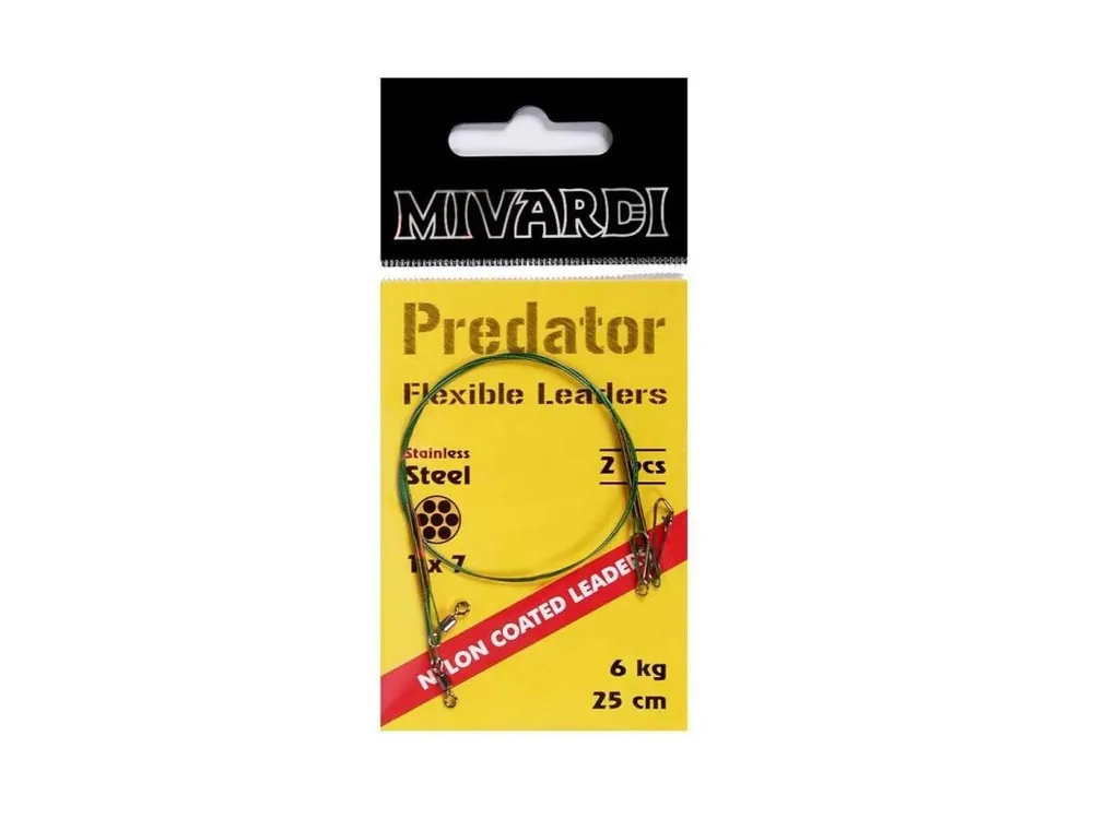 Mivardi Predator ocelové lanka s obratlíkem a karabinkou - 2 ks Horká Nabídka
