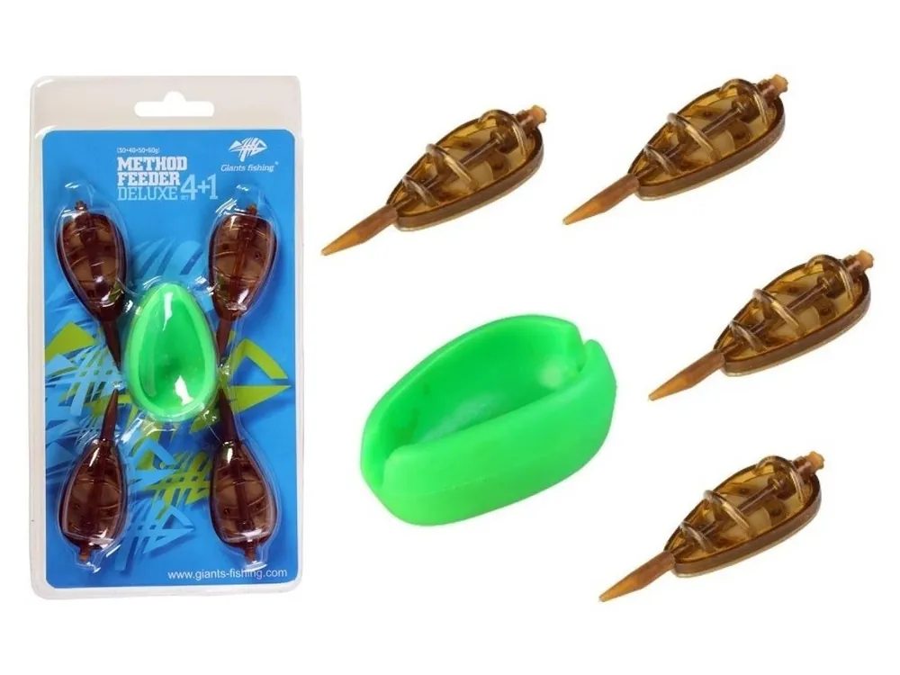 Giants Fishing sada krmítek Method Feeder Deluxe Set 4+1 (30+40+50+60 g) Přímo Od Výrobce