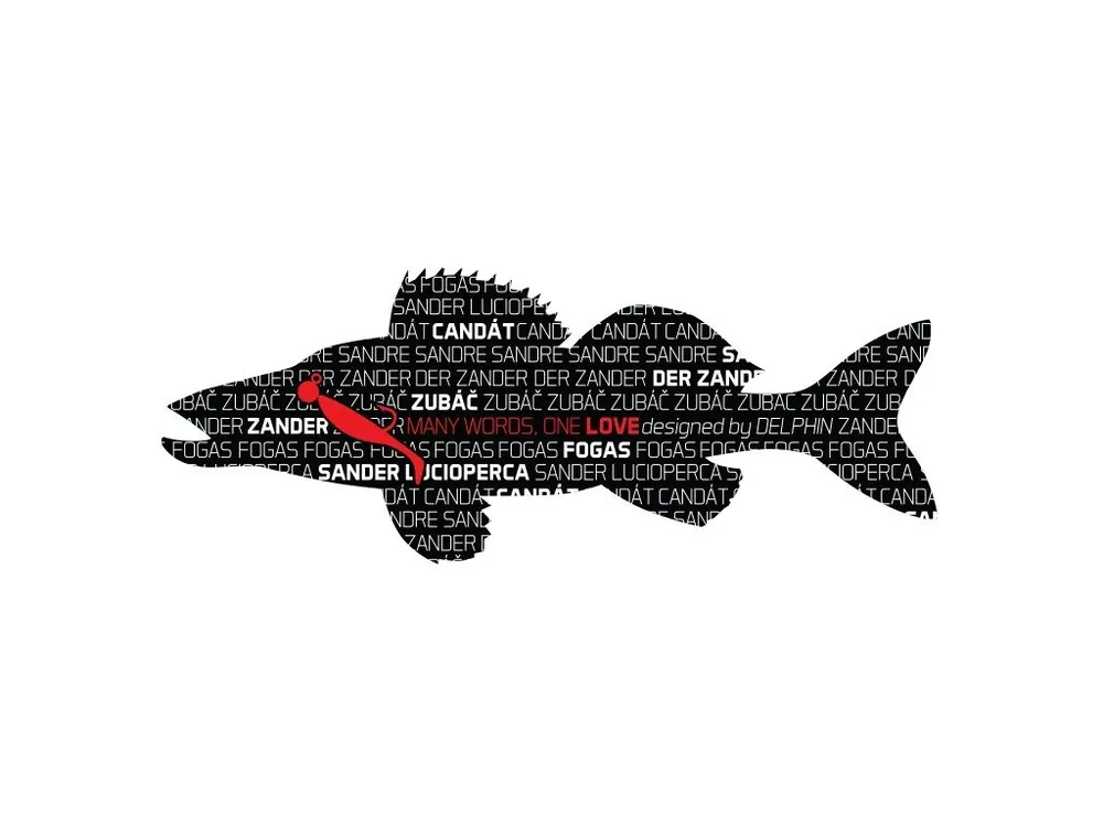 Nejprodávanější Delphin samolepka Candát Words