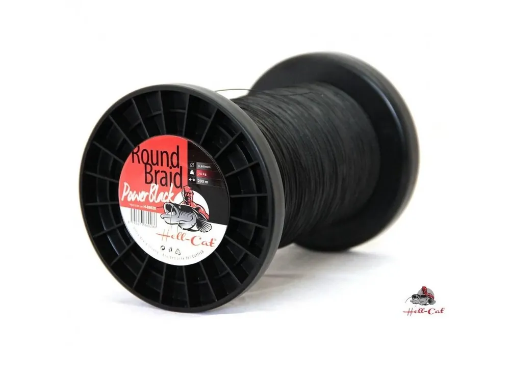Hell-Cat splétaná šňůra Round Braid Power Black 1000 m Nová Kolekce