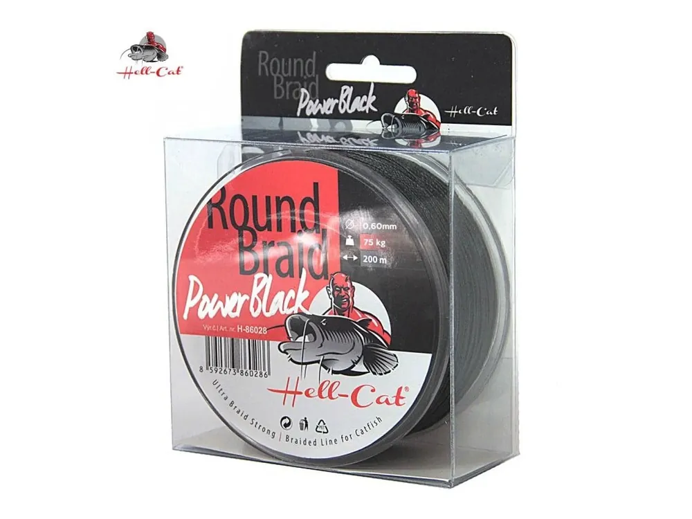 Hell-Cat splétaná šňůra Round Braid Power Black 200 m Nejlepší Volba