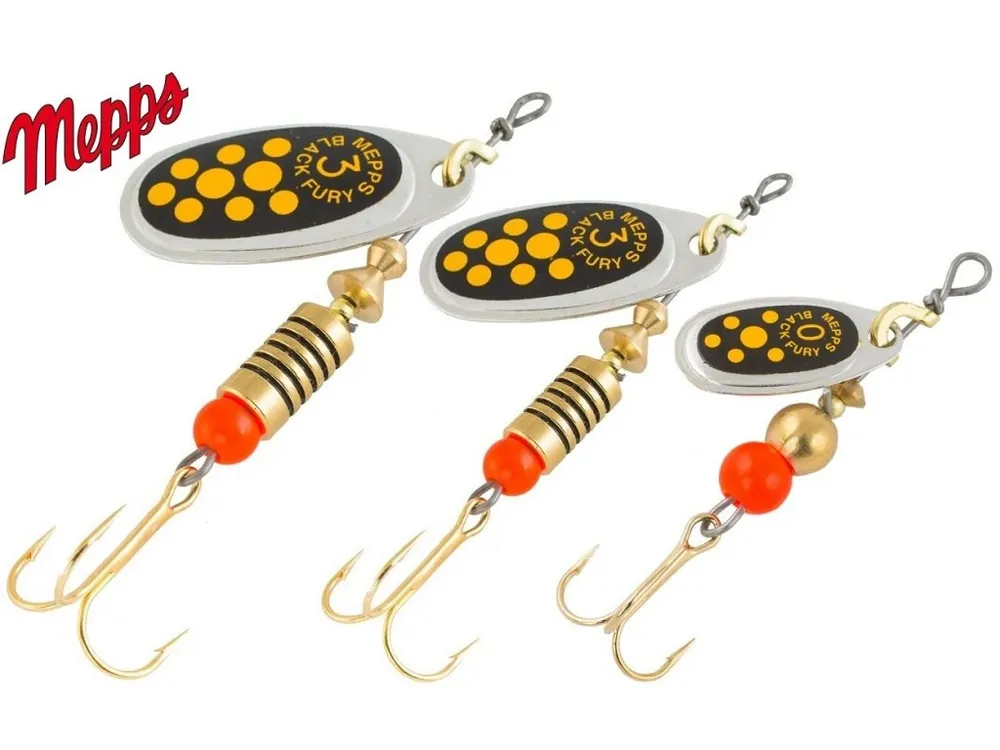 Nejlepší Volba MEPPS rotační třpytka Black Fury Silver Jaune