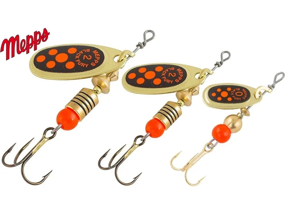 MEPPS rotační třpytka Black Fury Gold Orange Sezónní Sleva