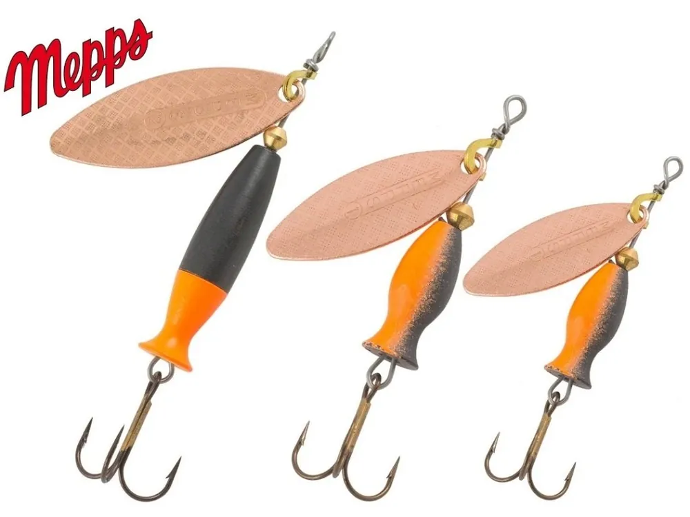 Hit Sezóny MEPPS rotační třpytka Aglia Long Heavy Cooper Black Orange