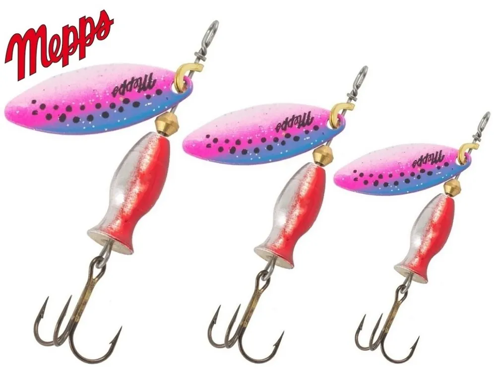 MEPPS rotační třpytka Aglia Long Heavy Rainbo Silver Red Cenově Výhodný
