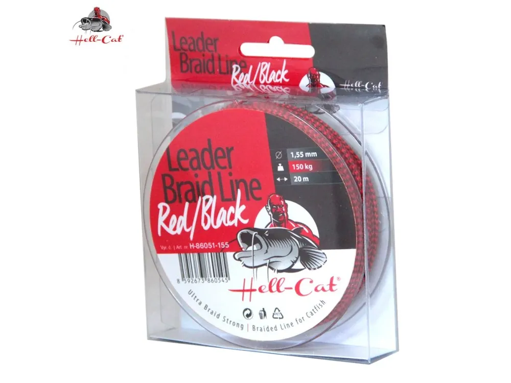 Hell-Cat návazcová šnůra Leader Braid Line Red/Black 20 m Výprodej