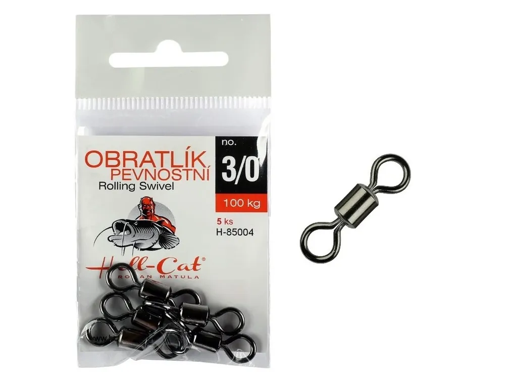 Novinka Hell-Cat obratlík pevnostní Rolling Swivel 75 kg