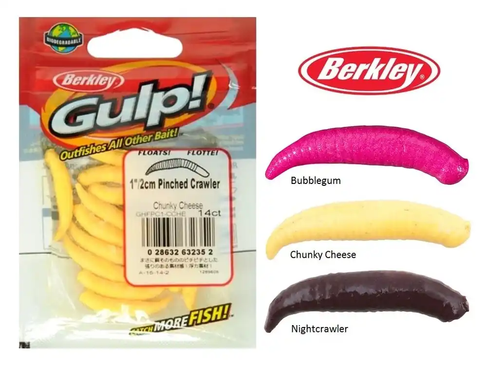 Sleva Berkley Gulp Floating Pinched Crawler červi 2,5 cm - 14 ks