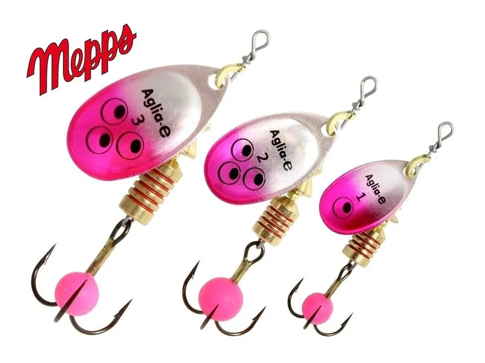 Mepps rotační třpytka Aglia - E Brite Silver Pink Nová Kolekce