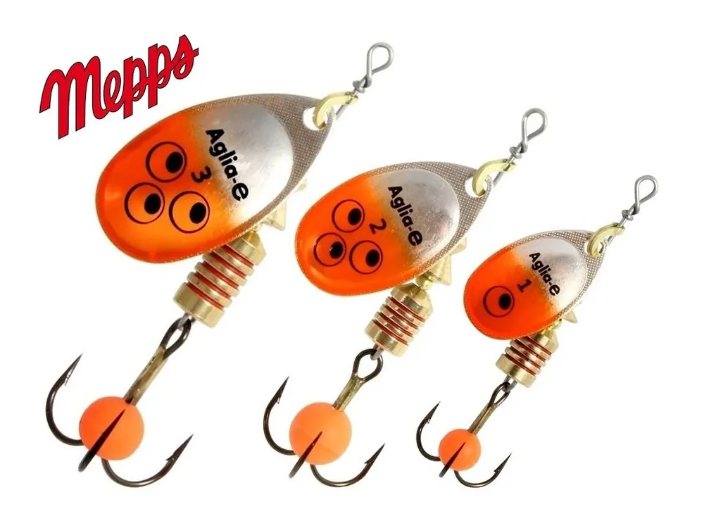 Pouze Dnes Mepps rotační třpytka Aglia - E Brite Silver Orange