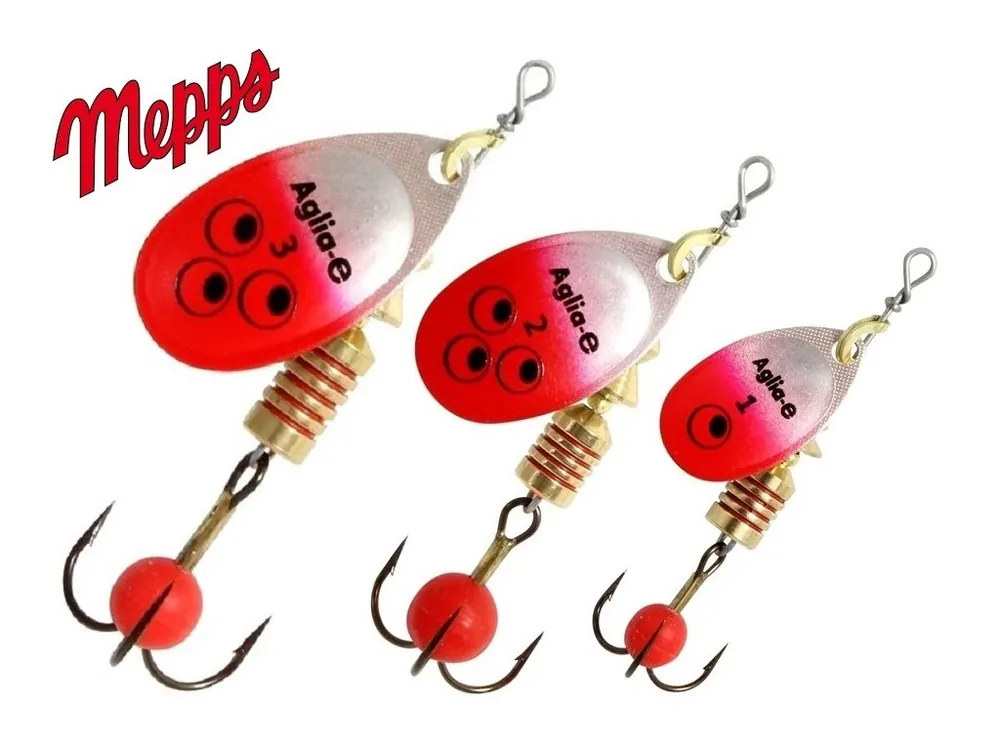 Mepps rotační třpytka Aglia - E Brite Silver Red Nejlepší Cena