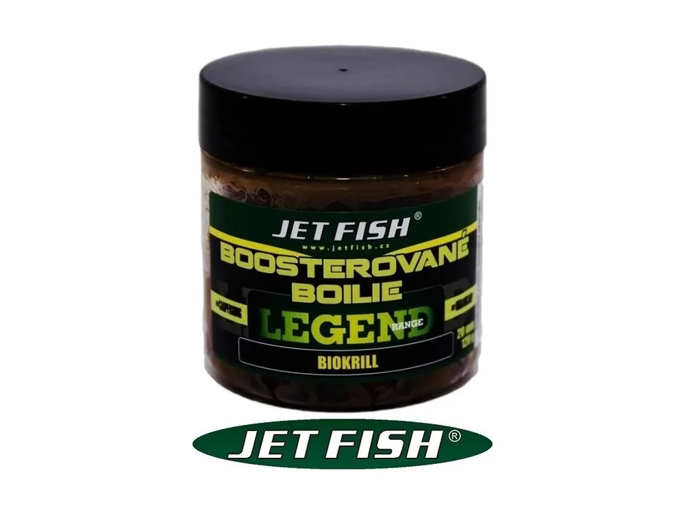 Ověřený Jet Fish Legend Range boosterované boilie 20 mm/250 ml