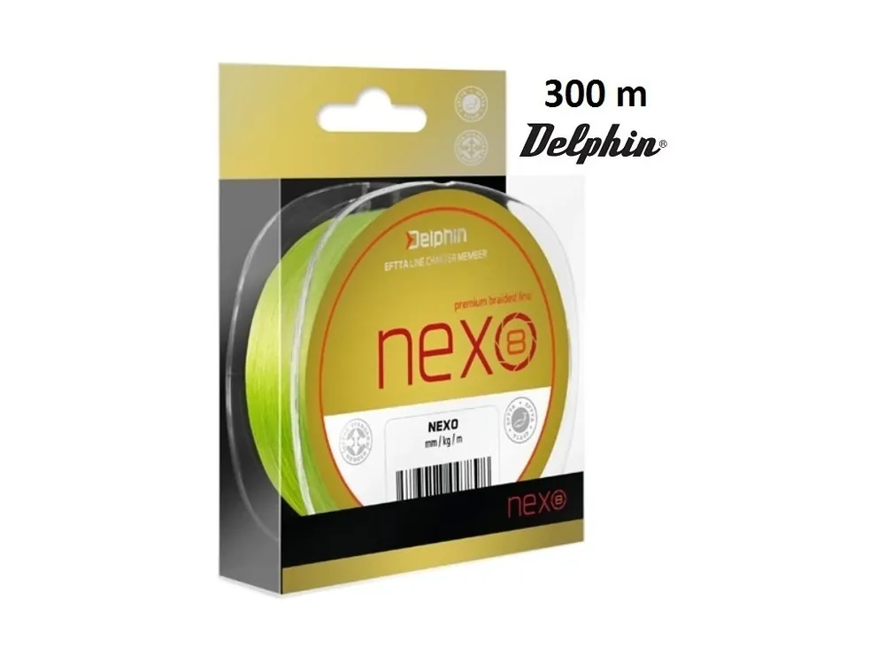 Nová Kolekce Delphin NEXO 8 fluo pletená šňůra 300 m