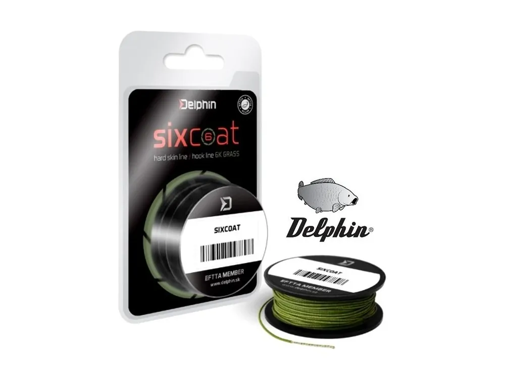 Autentický Delphin Skin Line Sixcoat Grass návazcová šňůra 25 lbs