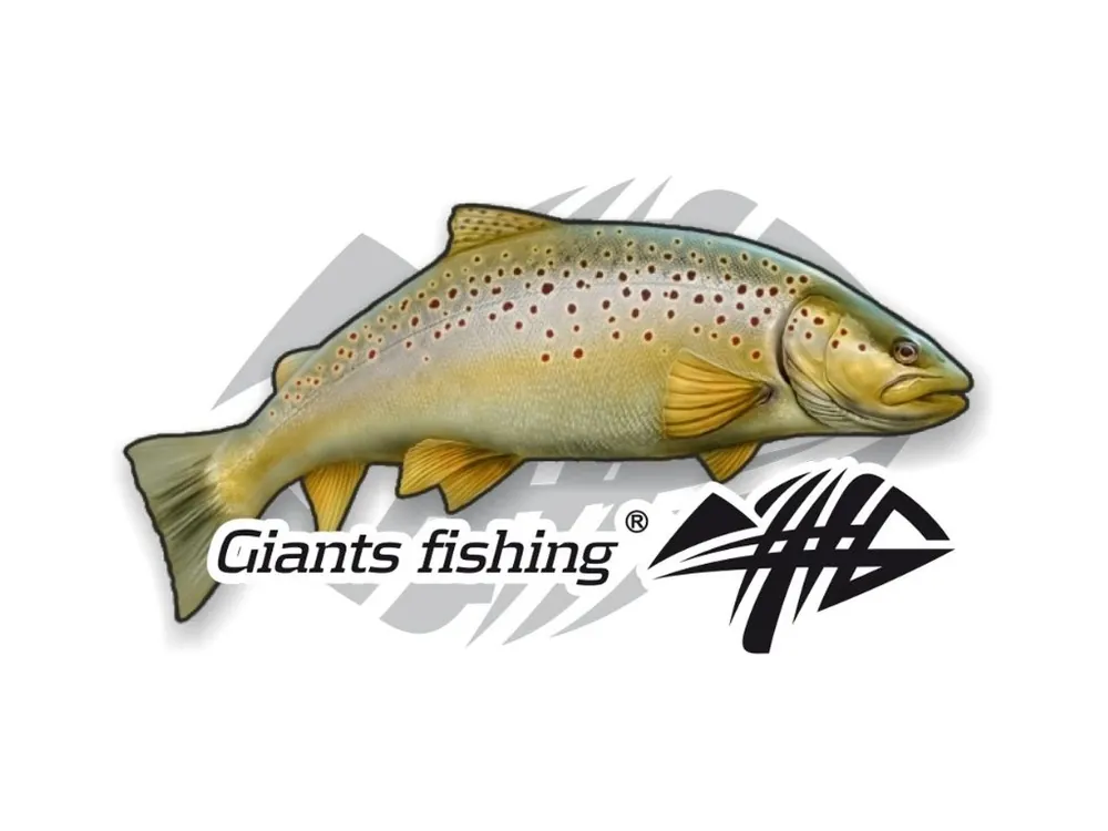 Nálepka malá Giants Fishing Pstruh Vrácení Zdarma