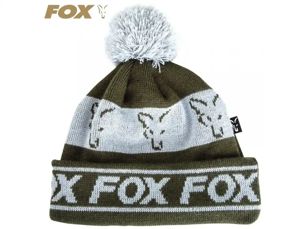 Přímo Od Výrobce Čepice FOX Green/Silver Lined Bobble Hat