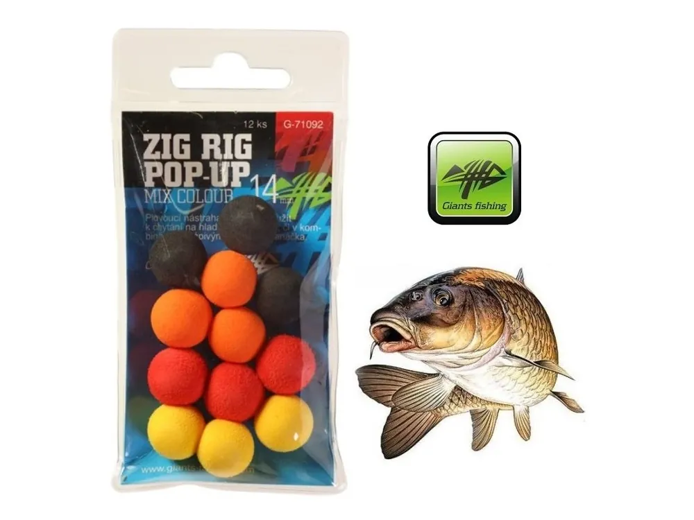 Giants Fishing pěnové plovoucí boilie Zig Rig Pop-Up Mix Color - 12 ks Must-Have