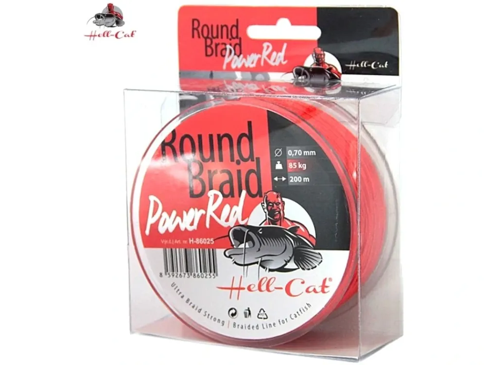 Omezená Nabídka Hell-Cat splétaná šňůra Round Braid Power Red 200 m