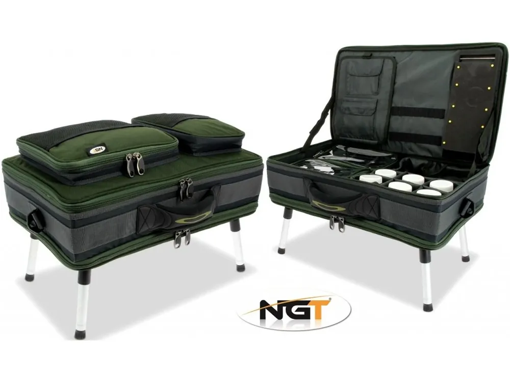 NGT stolek s kufrem Carp Bivvy Table System Zlevněný