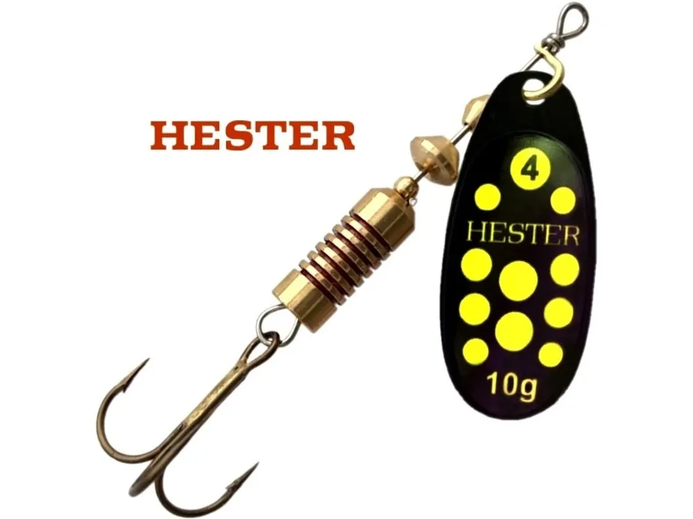 Nejprodávanější Hester Fishing rotační třpytka Ospray Black Neon Yellow Dots