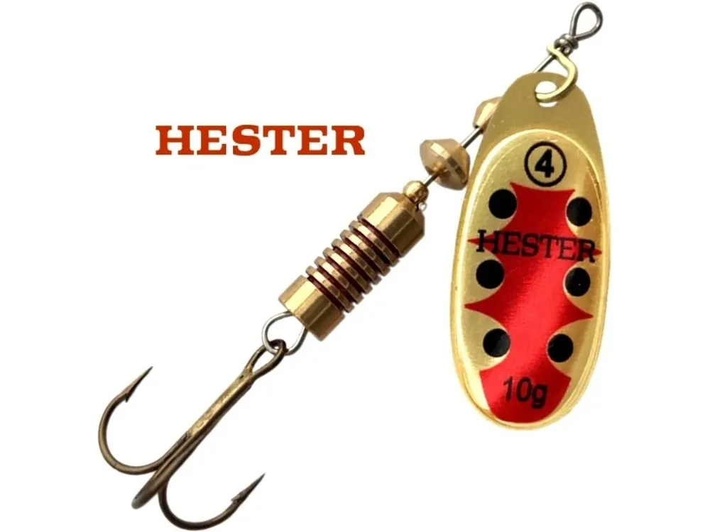 Sezónní Sleva Hester Fishing rotační třpytka Ospray Gold/Red Black Dots