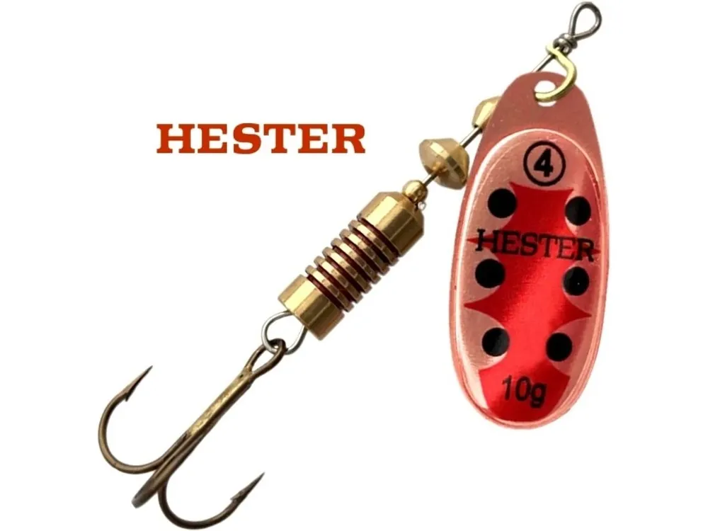 Výprodej Hester Fishing rotační třpytka Ospray Cooper/Red Black Dots