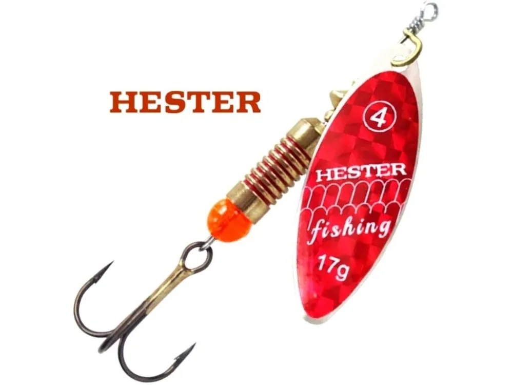 Rychlé Dodání Hester Fishing rotační třpytka Willow Red Holo Scales