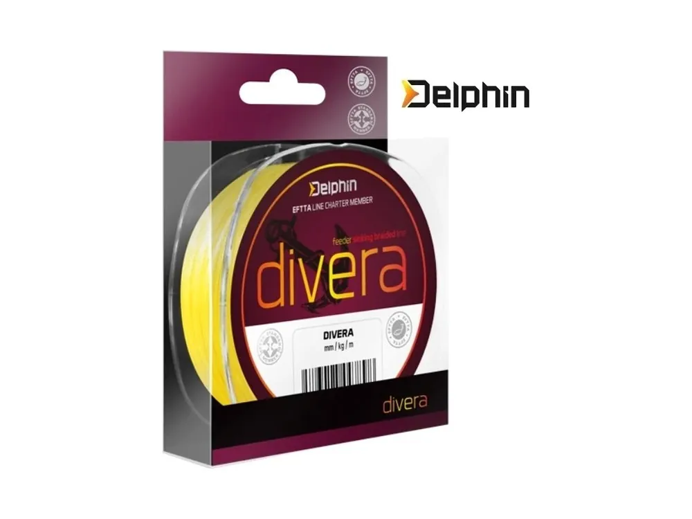 Zlevněný Delphin DIVERA Feeder pletená šňůra 150 m / žlutá