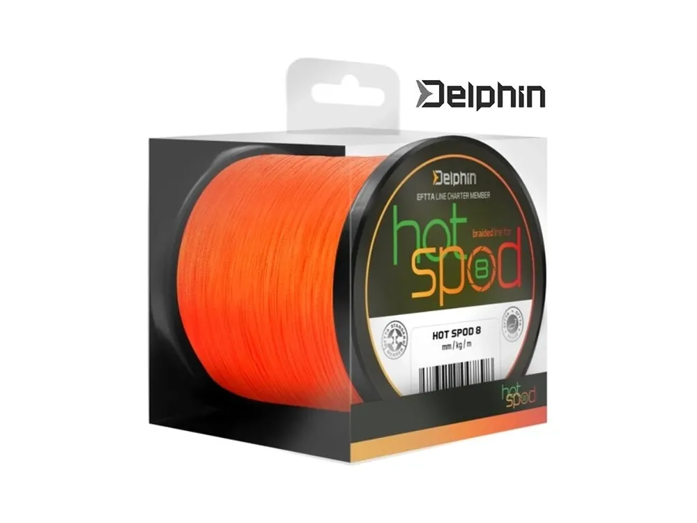 Cenový Hit Delphin HotSPOD 8 pletená šňůra oranžová 0,14 mm/300 m