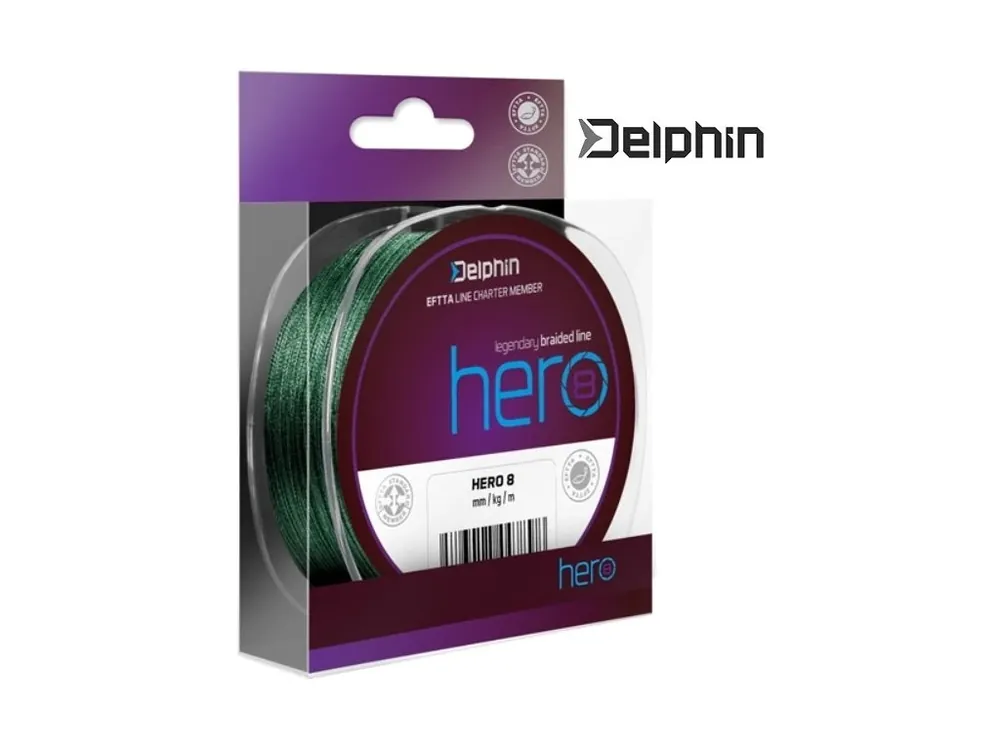 Delphin pletená šňůra HERO 8 zelená 117 m Akce