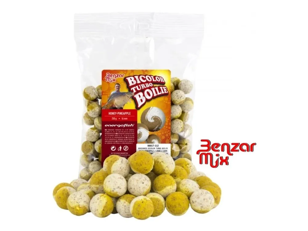 Benzar Mix Bicolor Turbo boilies Honey-Pineapple 250 g Přímo Od Výrobce
