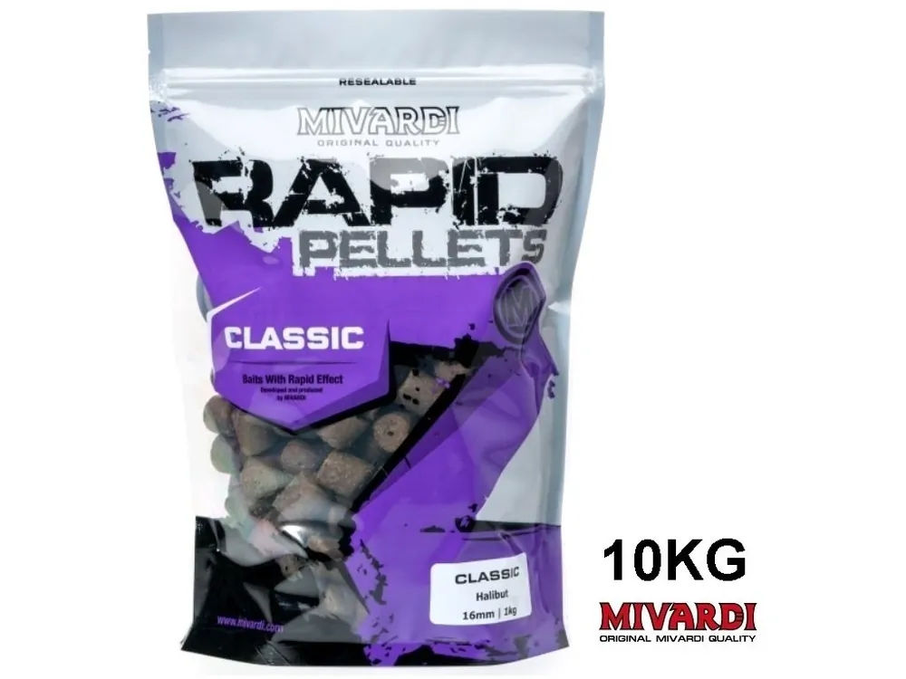 Tovární Cena Pelety Mivardi Rapid Pellets Classic Halibut 10 kg