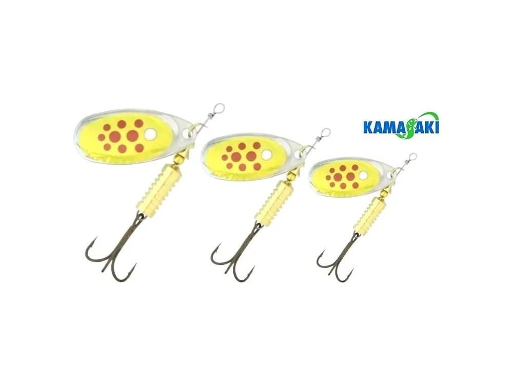 Expresní Doručení Kamasaki rotační třpytka Gold Star Heron Red Spotted Gold