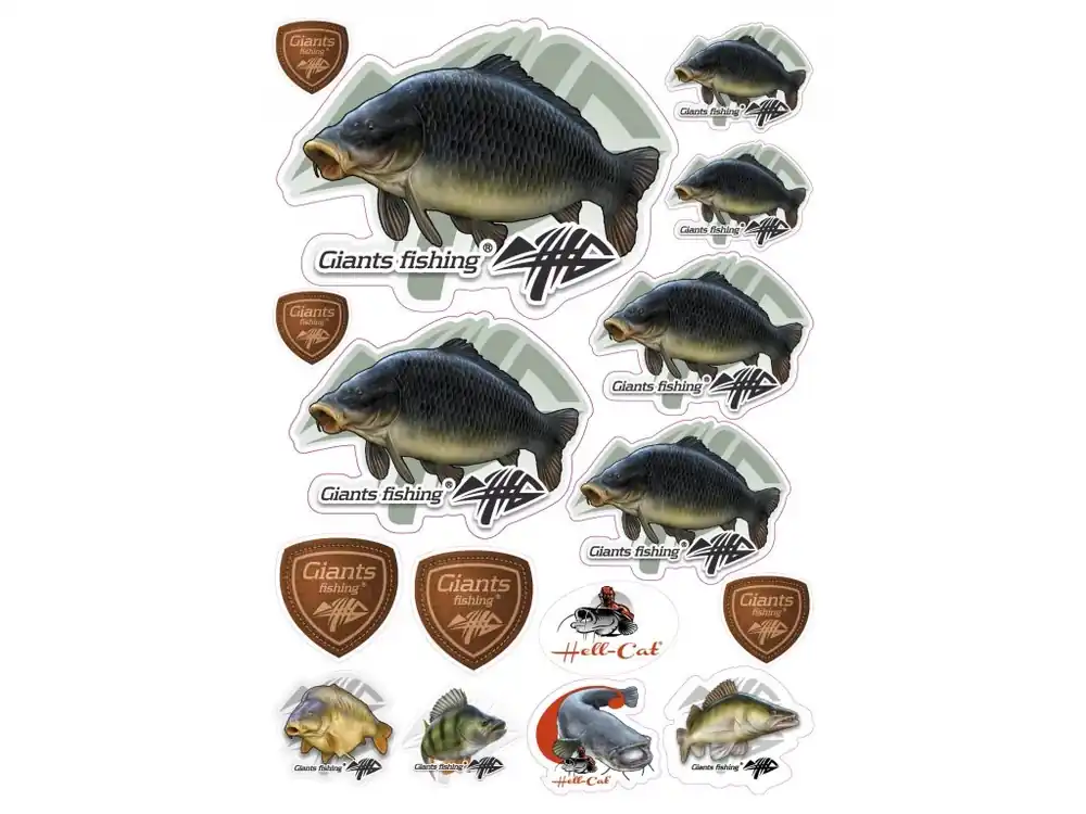 Poslední Šance Mix nálepek Giants Fishing Kapr šupináč 16 ks
