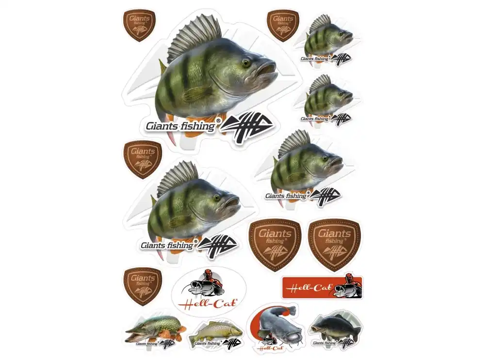 Mix nálepek Giants Fishing Okoun 17 ks Levný