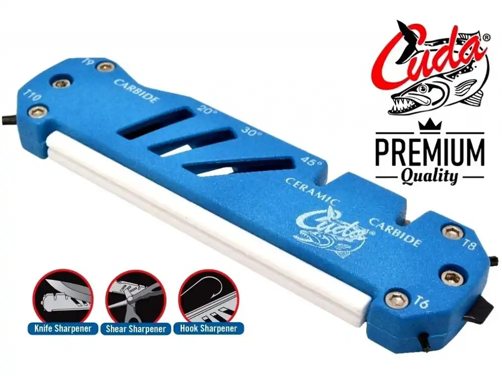 Značkový Multifunkční brousek Cuda Knife, Shear & Hook Sharpener