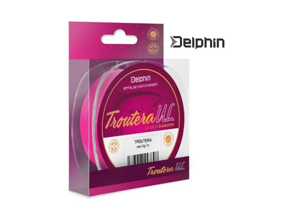 Aktuální Přívlačová šňůra Delphin Troutera UL 130 m - růžová
