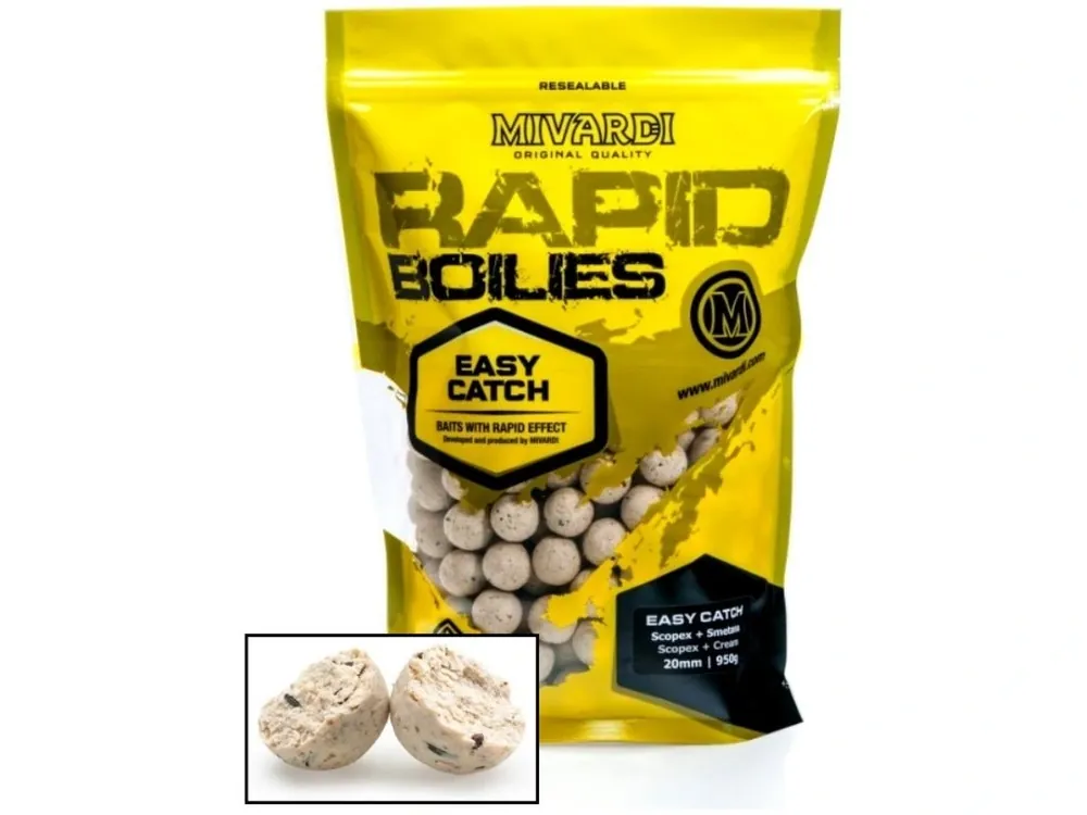 Hit Sezóny Boilies Mivardi Rapid Easy Catch - Scopex + Smetana 950 g