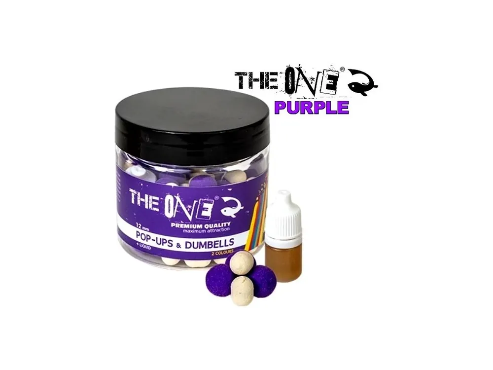 Víkendová Akce Plovoucí boilies The One Purple Pop-Up & Dumbells Crab - Blueberry 50 g + Liquid