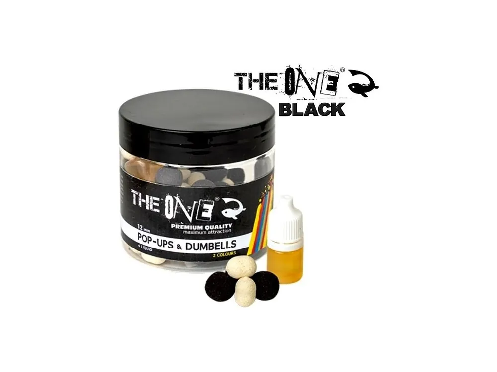 Zlevněný Plovoucí boilies The One Black Pop-Up & Dumbells Squid - Plum 50 g + Liquid