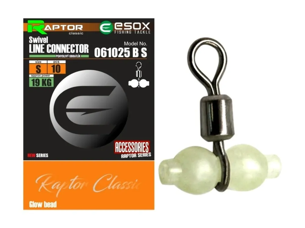 Horká Nabídka Esox Raptor obratlíky s T běžcem Swivel Line Connector 10 ks