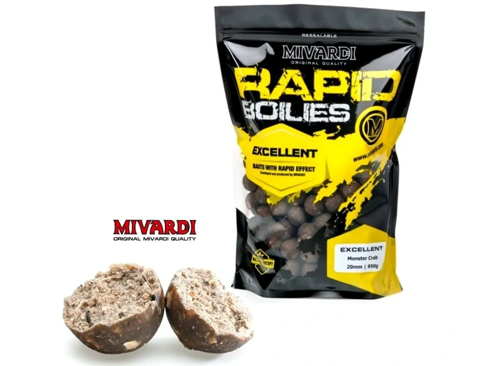 Vysoce Kvalitní Mivardi Rapid boilies Excellent Monster Crab 950 g