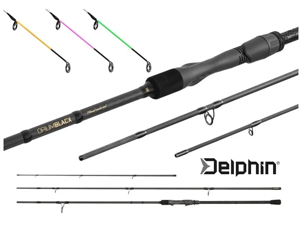 Prut Delphin Opium BlacxFEEDER 3G TechnoCORK 12 ft 360 cm/80 g + 3 špičky Sleva